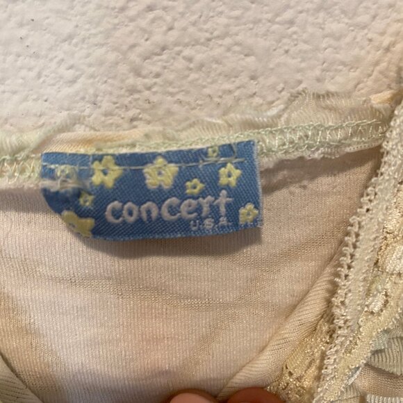 Y2K Fairy Boho Babydoll Top Floral Lace Romantic Style Size Large - Picture 4 of 4